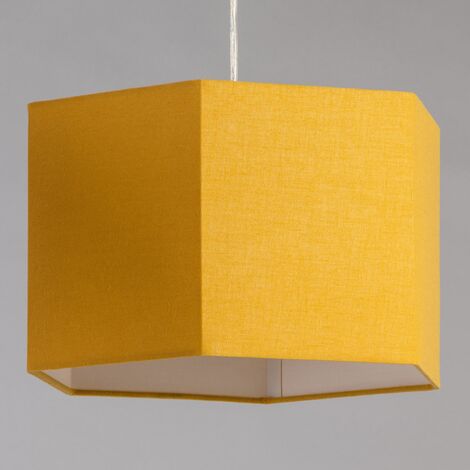 Litecraft Glow Light Shade 30cm Easy Fit Hexagon Lampshade - Ochre