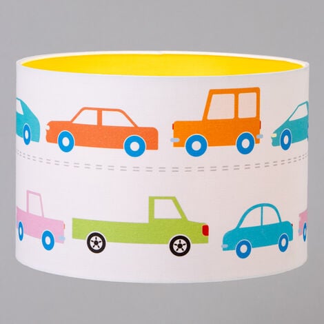 Litecraft Glow Light Shade 30 cm Easy Fit Cartoon Car Lampshade - Multi Coloured