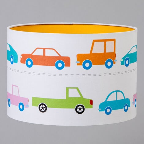 Litecraft Glow Light Shade 30 cm Easy Fit Cartoon Car Lampshade - Multi Coloured