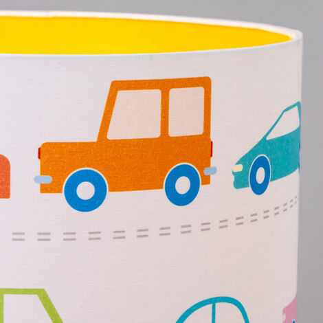 Litecraft Glow Light Shade 30 cm Easy Fit Cartoon Car Lampshade - Multi Coloured