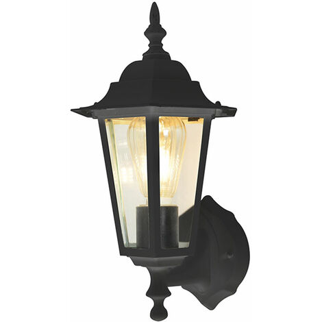 Litecraft Arun Wall Light Outdoor Traditional Lantern IP44 Fitting - Anthracite