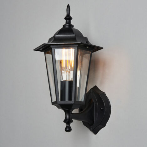 Litecraft Arun Wall Light Outdoor Traditional Lantern IP44 Fitting - Anthracite