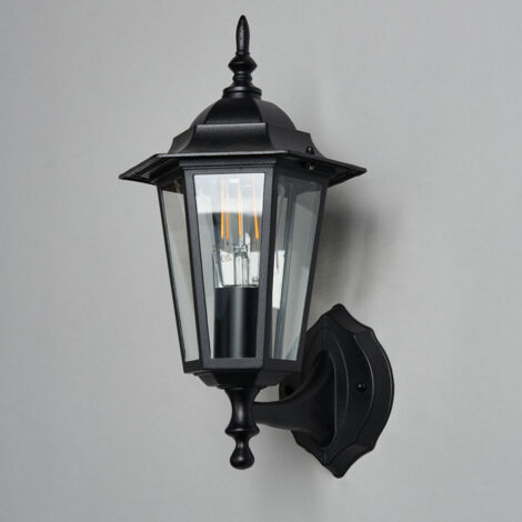 Litecraft Arun Wall Light Outdoor Traditional Lantern IP44 Fitting - Anthracite