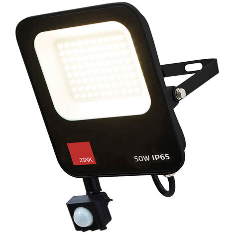 Litecraft Faulkner Floodlight 50 Watt LED Outdoor Fitting with PIR Motion Sensor - Black