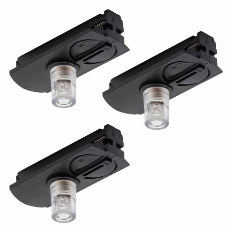 Litecraft Track Light Adapters for Ceiling Pendant Fittings in Black - 3 Pack (1/2)