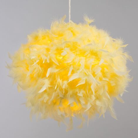 Yellow feather outlet light shade