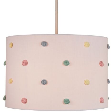 Litecraft Glow Light Shade 30cm Easy Fit Pom Pom Lampshade - White