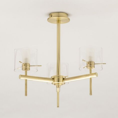 Litecraft Mari Brass Large Flush Bathroom Ceiling Light