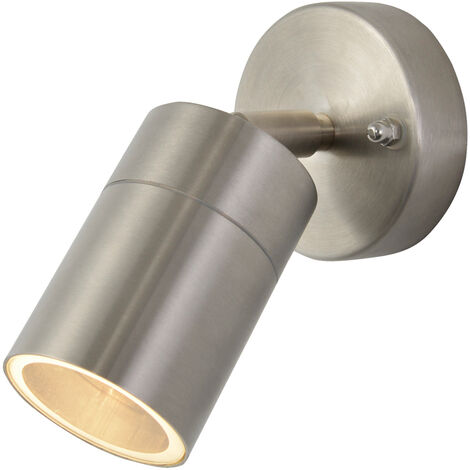 Litecraft Kenn Spotlight Outdoor Wall Ceiling Fitting - Stainless Steel (1/5)