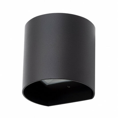 Litecraft Luk Wall Light Up & Down Outdoor Rounded Garden IP54 Rated LED - Black (1/5)