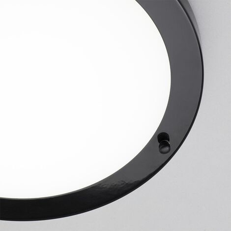 Litecraft Mari Ceiling Light Large Bathroom Flush IP44 Fitting - Satin Black
