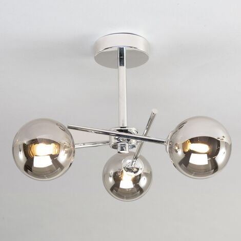 Litecraft Estelle Ceiling Light Bathroom Semi Flush IP44 3 Arm - Polished Chrome