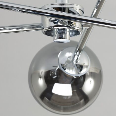 Litecraft Estelle Ceiling Light Bathroom Semi Flush IP44 3 Arm - Polished Chrome