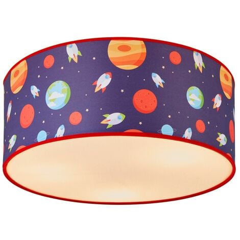 Litecraft Glow Outer Space Flush Mount Ceiling Light - Multi Coloured