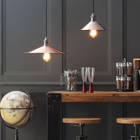 Litecraft Ciana Light Shade Small Fisherman Easy Fit Lampshade - Antique Copper