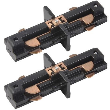 Litecraft Track Butt Connector for Single Circuit Mains Fitting Black - 2 Pack (1/2)