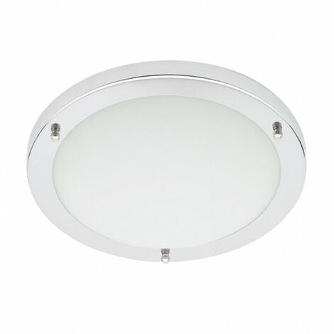 Litecraft Mari Ceiling Light Large Bathroom Flush IP44 Fitting - Polished Chrome