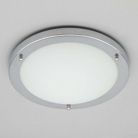 Litecraft Mari Ceiling Light Large Bathroom Flush IP44 Fitting - Polished Chrome