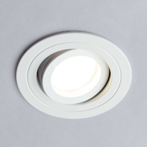 Litecraft Recessed Downlights Tiltable Bathroom IP65 Spotlights In White - 2 Pack