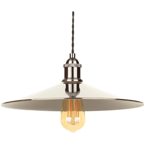 Litecraft Ciana Light Shade Wide Fisherman Easy Fit Lampshade - Polished Nickel