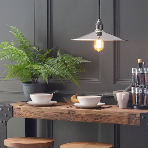 Litecraft Ciana Light Shade Wide Fisherman Easy Fit Lampshade - Polished Nickel
