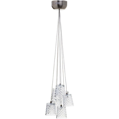 Litecraft Aston Ceiling Pendant 7 Arm With Whiskey Glass Shades - Antique Brass (1/5)