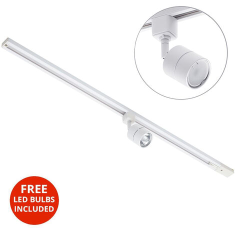 Litecraft 1 Metre Kitchen Track Light With 1 Soho Fixture & LED Bulb - White