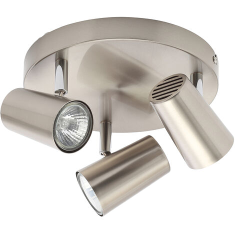 Litecraft Chobham Spotlight Plate Adjustable Ceiling 3 Light - Satin Nickel