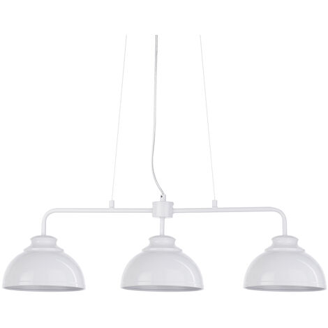 Litecraft Brooklyn Ceiling Pendant Industrial Style 3 Light Fitting - White