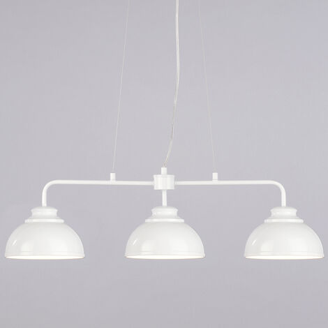 Litecraft Brooklyn Ceiling Pendant Industrial Style 3 Light Fitting - White