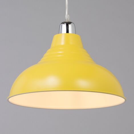Litecraft Glow Light Shade 30.5 cm Easy Fit Metal Dome Lampshade - Yellow
