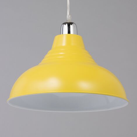 Litecraft Glow Light Shade 30.5 cm Easy Fit Metal Dome Lampshade - Yellow