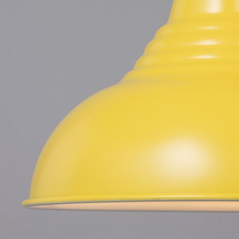 Litecraft Glow Light Shade 30.5 cm Easy Fit Metal Dome Lampshade - Yellow