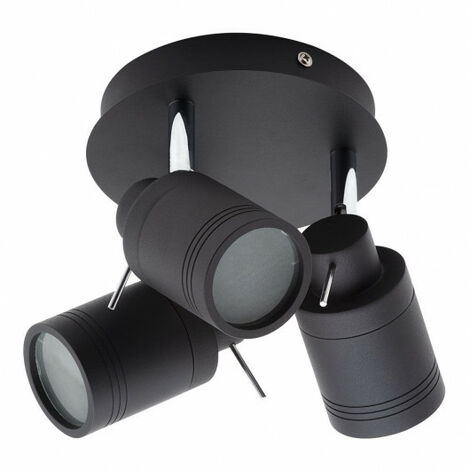 Litecraft Hugo Spotlight Plate Bathroom IP44 Rated Fitting - Matte Black