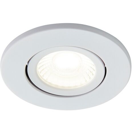 Litecraft Recessed Downlights Fire Rated Tiltable LED Spotlight - Matte White (1/5)
