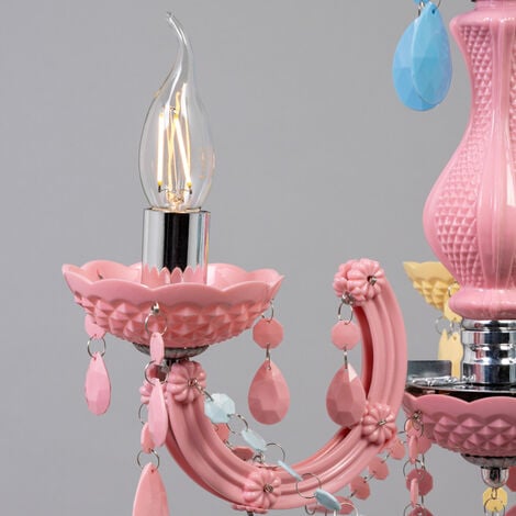 Litecraft Glow Marie Chandelier Crystal Effect 3 Arm - Multi-Coloured