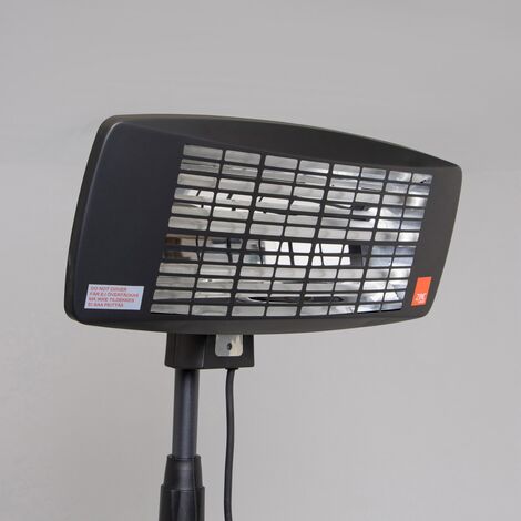 Litecraft Patio Heater Wall Mount Outdoor Fitting With 3 Power Settings - Black
