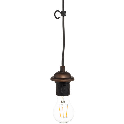 Litecraft Fresia Ceiling Pendant Wall Plug-in Braided Cable 1 Light - Bronze
