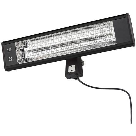 Litecraft Patio Heater 1800W Wall Mount Outdoor IP44 Rated Fitting - Black