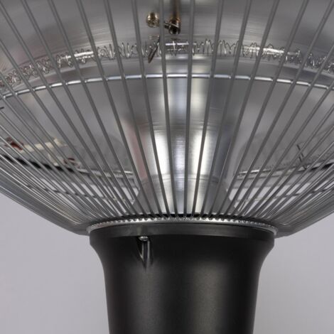 Litecraft Patio Heater 1500 Watt Outdoor Floor Standing Garden Fitting - Silver