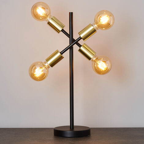 Litecraft Sparro Table Lamp 4 Arm Industrial Styled Base - Black