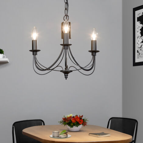 Litecraft Somerset Chandelier Traditional Styled Ceiling 3 Light - Black