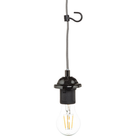 Litecraft Fresia Ceiling Pendant Wall Plug in Braided Cable Light - Black Nickel (1/5)