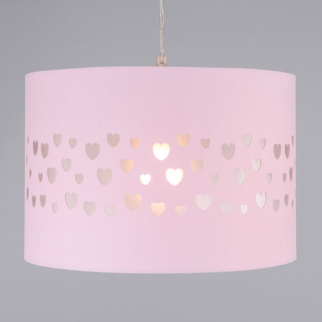 Litecraft Glow Light Shade 30cm Easy Fit Hearts Lampshade - Pink