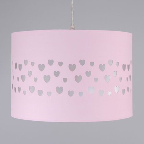 Litecraft Glow Light Shade 30cm Easy Fit Hearts Lampshade - Pink