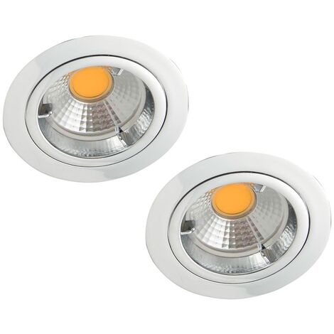 Litecraft Recessed Downlight Fire Rated Fixed Spotlight in Chrome - 2 Pack (1/5)