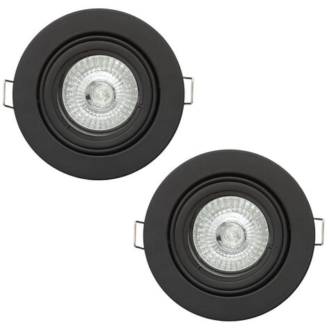 Litecraft Recessed Downlight Fire Rated Tiltable Spotlight Matte Black - 2 Pack (1/4)