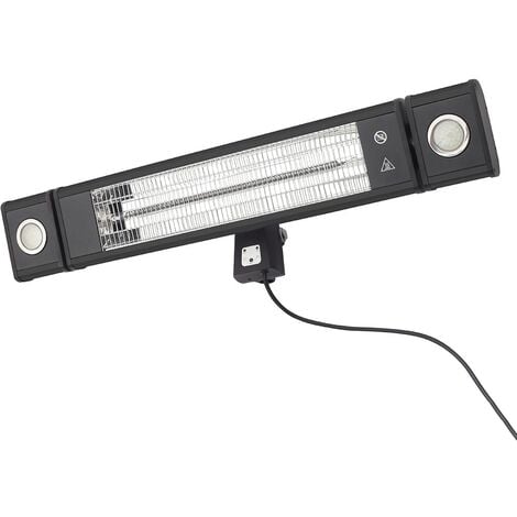 Litecraft Patio Heater 1800W Wall Mount Outdoor Remote Control Fitting - Black