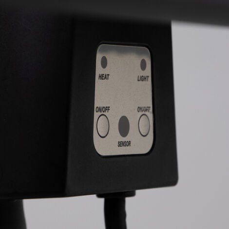 Litecraft Patio Heater 1800W Wall Mount Outdoor Remote Control Fitting - Black