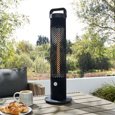 Litecraft Patio Heater 1200W Free Standing Outdoor IP45 Rated Fitting - Black